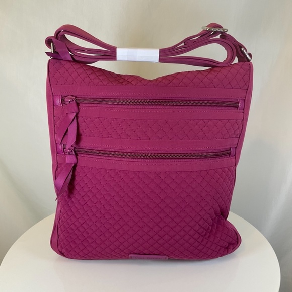 Vera Bradley Triple Zip Hipster Crossbody Purse Raspberry Radiance - Picture 3 of 8